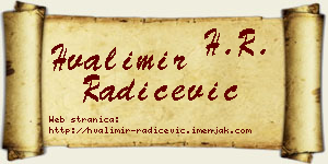 Hvalimir Radičević vizit kartica